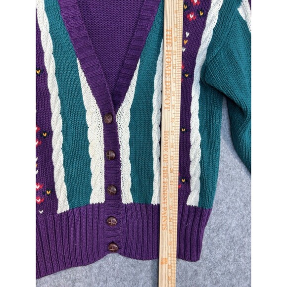 Vtg Milano Design Group Women’s Cable Knit Cardigan Sweater M - Picture 11 of 14